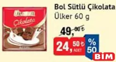 ÜLKER BOL SÜTLÜ ÇİKOLATA 60 G